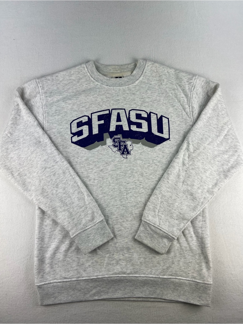 Y2K Russell Stephen F Austin Lumberjacks Campus Crewneck Heather Gray Men Sz S